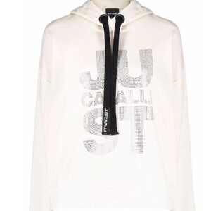 Just Cavalli Cream Hoodie with Black Accents